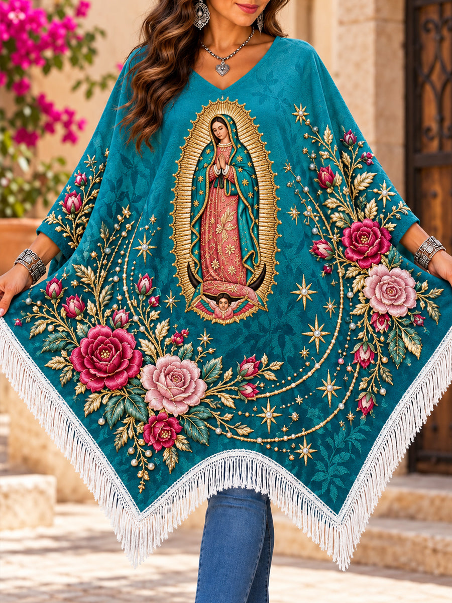 Pañuelo triangular de México con la festividad de Nuestra Señora de Guadalupe