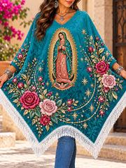 Pañuelo triangular de México con la festividad de Nuestra Señora de Guadalupe
