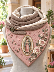 Pañuelo triangular de México con la festividad de Nuestra Señora de Guadalupe