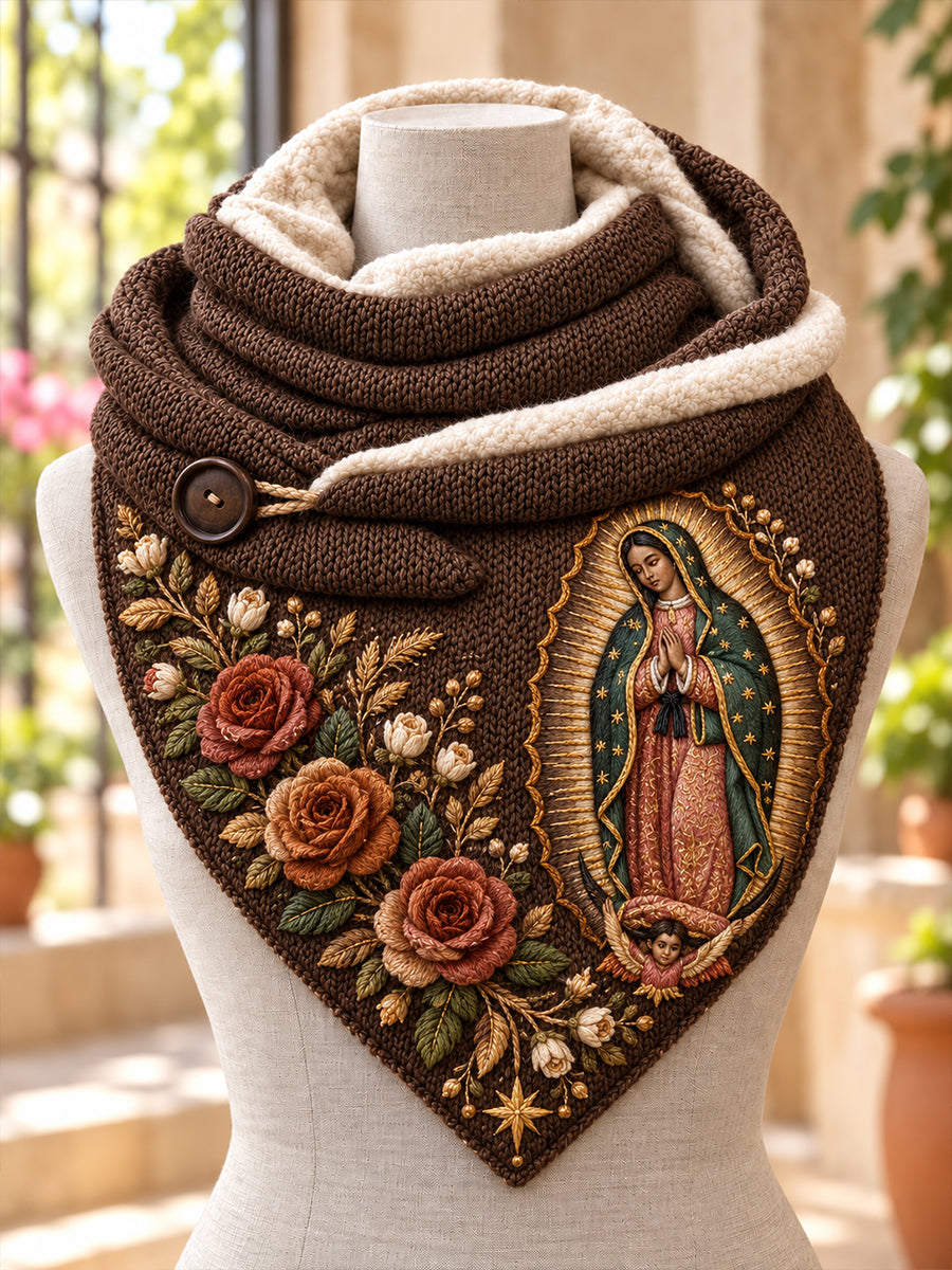 Pañuelo triangular de México con la festividad de Nuestra Señora de Guadalupe