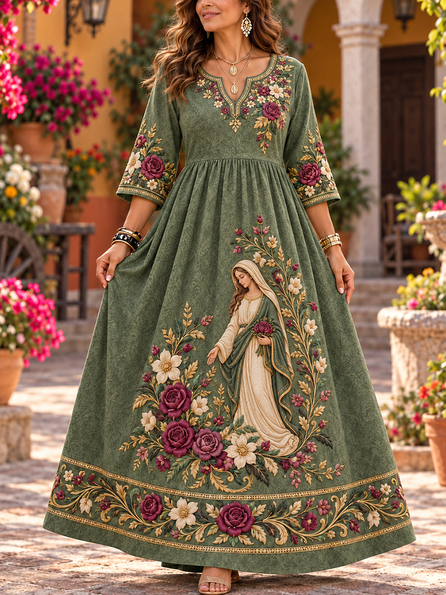 Vestido mexicano de la Fiesta de Nuestra Señora de Guadalupe para mujer